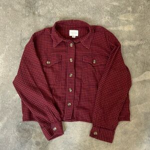 American Eagle cropped flannel